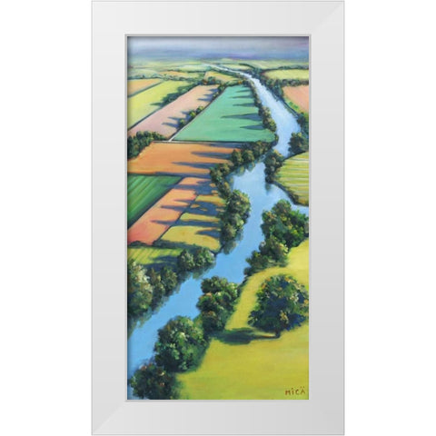 Flying Above I White Modern Wood Framed Art Print by Mica