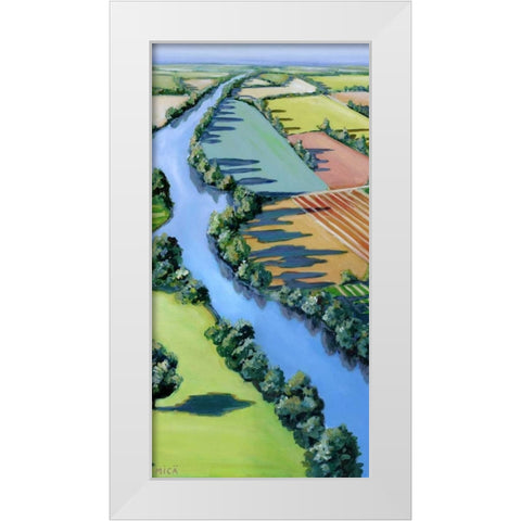 Flying Above II White Modern Wood Framed Art Print by Mica
