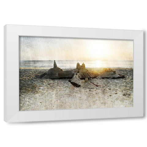 Sand Castle I White Modern Wood Framed Art Print by Chandler, Sharon