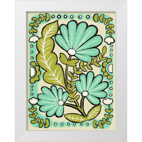 Gouache Florals III White Modern Wood Framed Art Print by Zarris, Chariklia