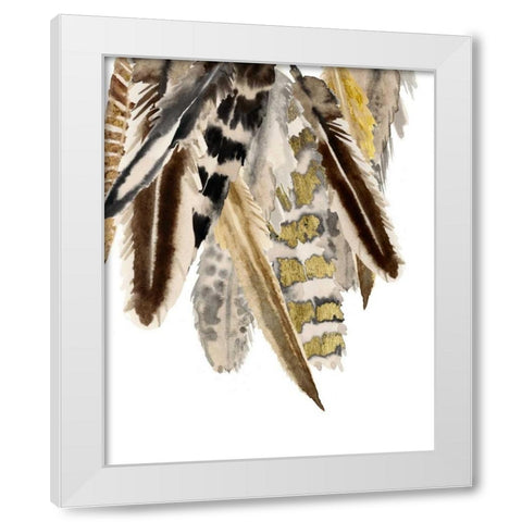 Custom Vintage Feathers I White Modern Wood Framed Art Print by Studio W.