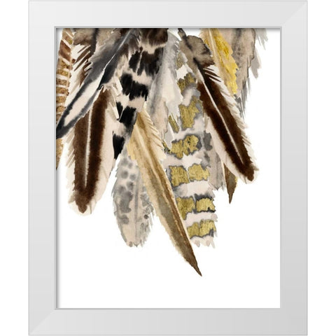 Custom Vintage Feathers I White Modern Wood Framed Art Print by Studio W.