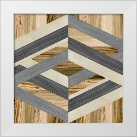 Geometric Inlay II White Modern Wood Framed Art Print by Vess, June Erica