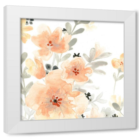 Blush Garden III White Modern Wood Framed Art Print by Vess, June Erica