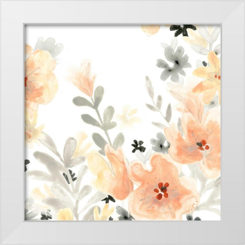 Blush Garden IV White Modern Wood Framed Art Print by Vess, June Erica