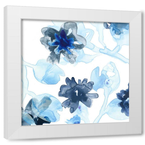 Blue Gossamer Garden II White Modern Wood Framed Art Print by Vess, June Erica