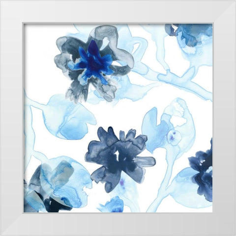 Blue Gossamer Garden II White Modern Wood Framed Art Print by Vess, June Erica