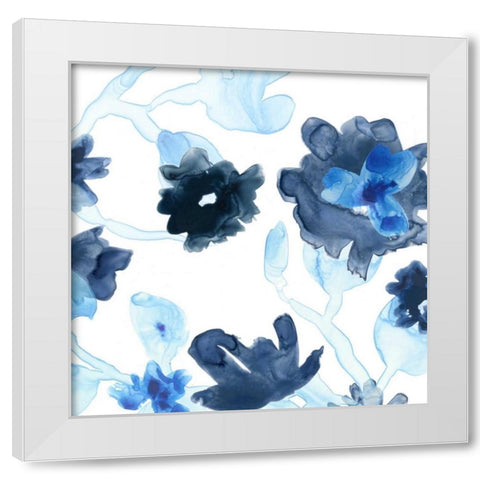 Blue Gossamer Garden III White Modern Wood Framed Art Print by Vess, June Erica