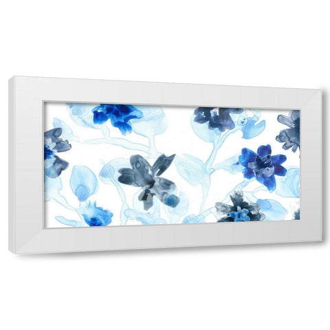 Blue Gossamer Garden V White Modern Wood Framed Art Print by Vess, June Erica