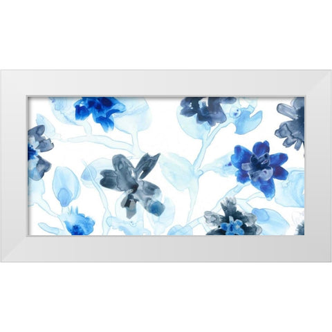 Blue Gossamer Garden V White Modern Wood Framed Art Print by Vess, June Erica