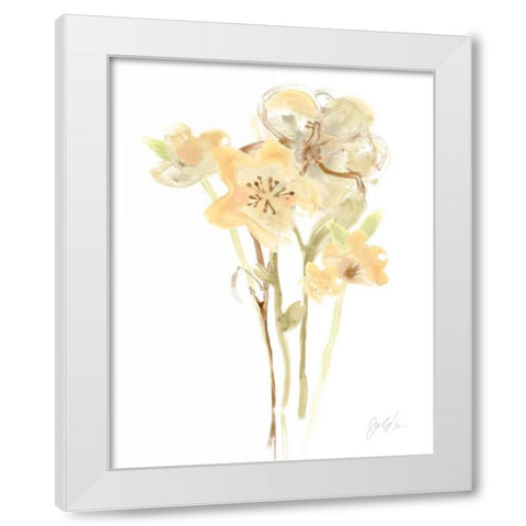 Apricot Dusk I White Modern Wood Framed Art Print by Vess, June Erica