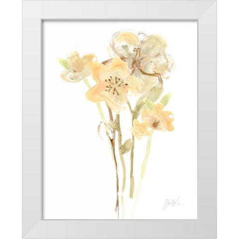Apricot Dusk I White Modern Wood Framed Art Print by Vess, June Erica