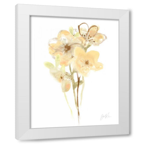 Apricot Dusk II White Modern Wood Framed Art Print by Vess, June Erica