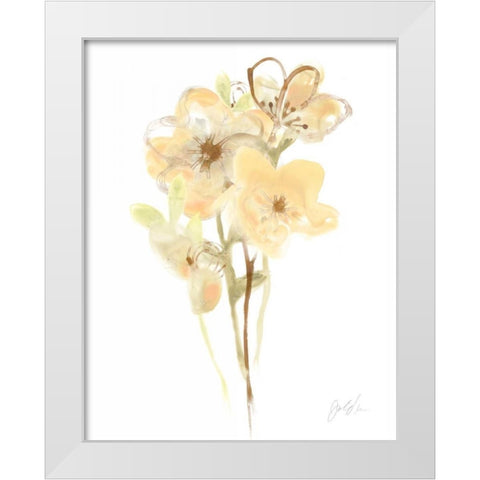 Apricot Dusk II White Modern Wood Framed Art Print by Vess, June Erica