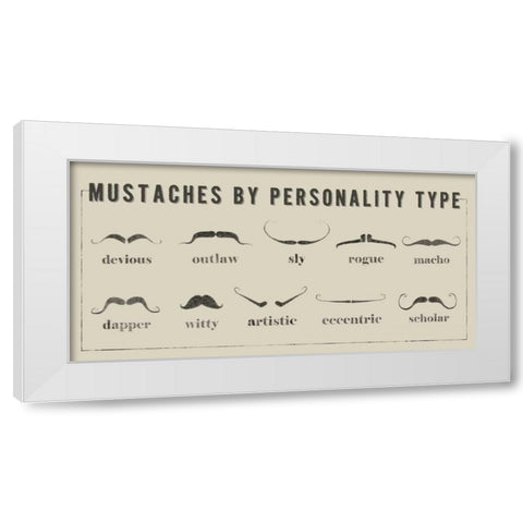 Mustaches Personalities White Modern Wood Framed Art Print by Johnson, Jason