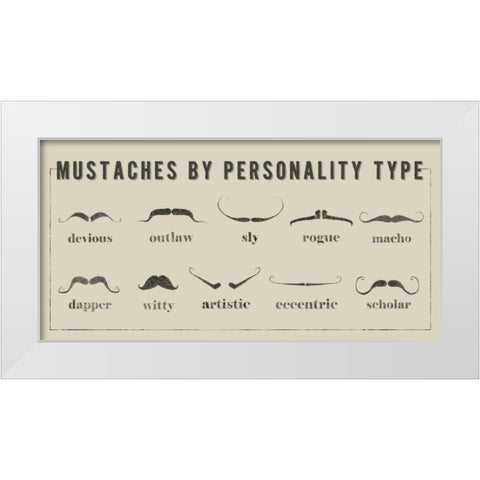 Mustaches Personalities White Modern Wood Framed Art Print by Johnson, Jason