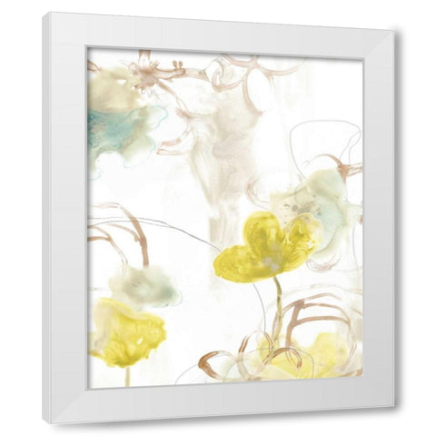 Floral Arc I White Modern Wood Framed Art Print by Vess, June Erica