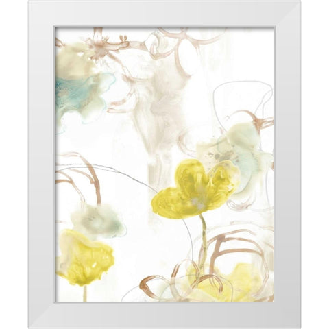 Floral Arc I White Modern Wood Framed Art Print by Vess, June Erica