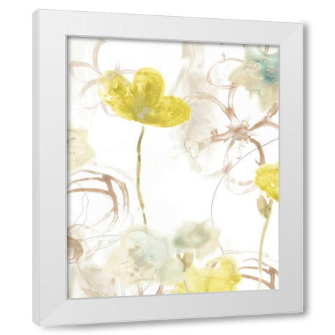 Floral Arc II White Modern Wood Framed Art Print by Vess, June Erica