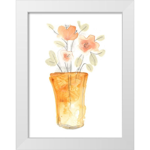 Blossom Pop Study I White Modern Wood Framed Art Print by Vess, June Erica