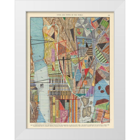 Modern Map of New York I White Modern Wood Framed Art Print by Galapon, Nikki