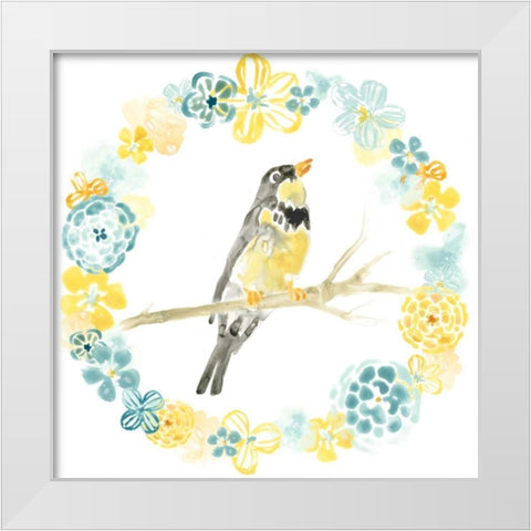 Solo Songbird I White Modern Wood Framed Art Print by Vess, June Erica