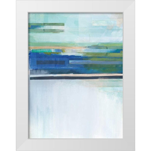Blue Lapis Waterfall I White Modern Wood Framed Art Print by Jerry, Alison