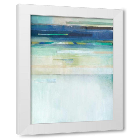 Blue Lapis Waterfall II White Modern Wood Framed Art Print by Jerry, Alison