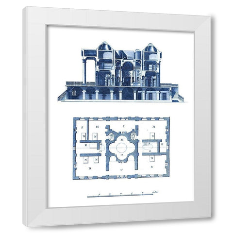 Custom Architectural Blueprint III White Modern Wood Framed Art Print by George, Andrew Cook