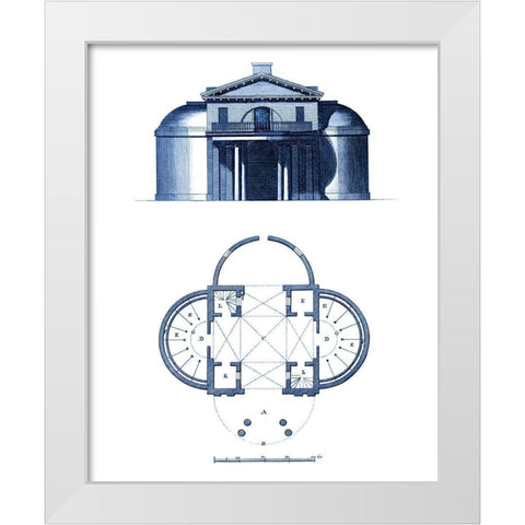 Custom Architectural Blueprint IV White Modern Wood Framed Art Print by George, Andrew Cook