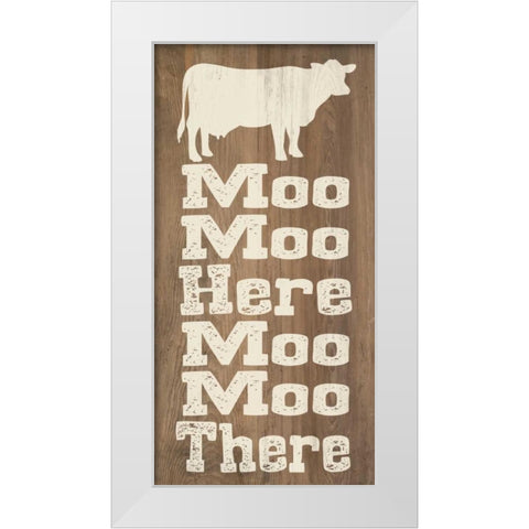 Animal Farm III White Modern Wood Framed Art Print by Saunders, Alonzo