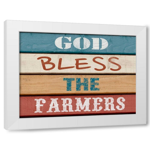 Farm Sentiment III White Modern Wood Framed Art Print by Saunders, Alonzo
