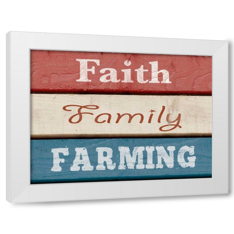 Farm Sentiment V White Modern Wood Framed Art Print by Saunders, Alonzo