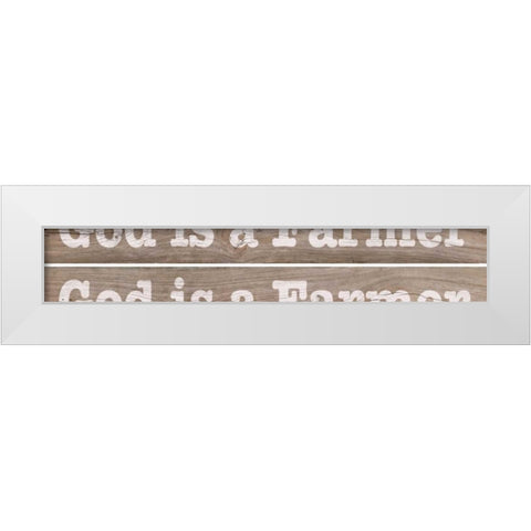 Farm Sign 2-up II White Modern Wood Framed Art Print by Saunders, Alonzo