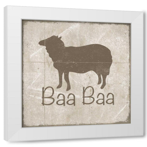 Simply Farm III White Modern Wood Framed Art Print by Saunders, Alonzo