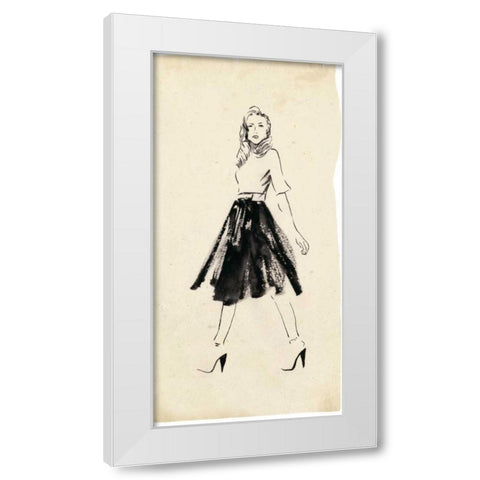 Fashion Glimpse V White Modern Wood Framed Art Print by Wang, Melissa