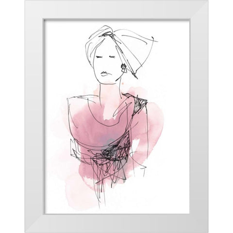Fashion Splash V White Modern Wood Framed Art Print by Vess, June Erica