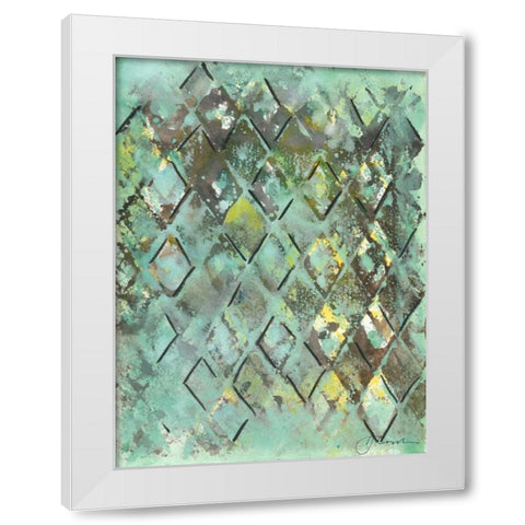 Lattice in Green I White Modern Wood Framed Art Print by Combs, Joyce