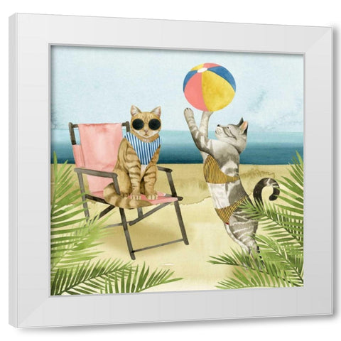 Coastal Kitties I White Modern Wood Framed Art Print by Popp, Grace