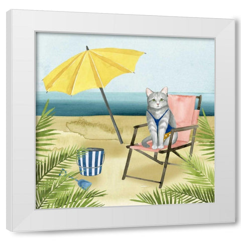 Coastal Kitties II White Modern Wood Framed Art Print by Popp, Grace