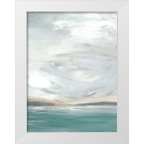Seafoam Vista I White Modern Wood Framed Art Print by Vess, June Erica