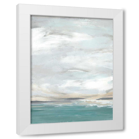 Seafoam Vista II White Modern Wood Framed Art Print by Vess, June Erica