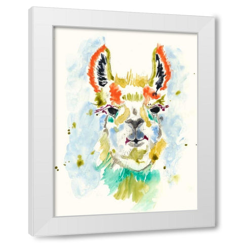 Hifi Llama I White Modern Wood Framed Art Print by Goldberger, Jennifer