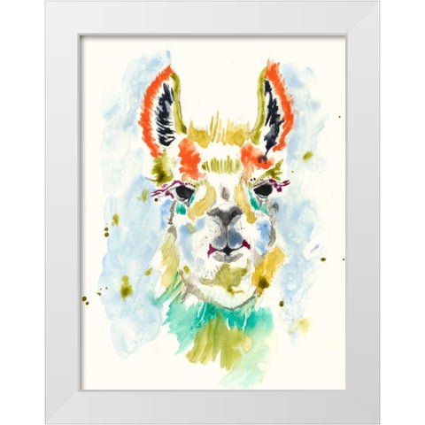 Hifi Llama I White Modern Wood Framed Art Print by Goldberger, Jennifer