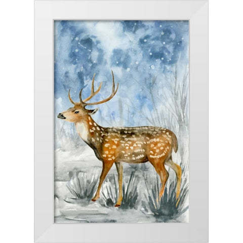 Snowy Night II White Modern Wood Framed Art Print by Wang, Melissa