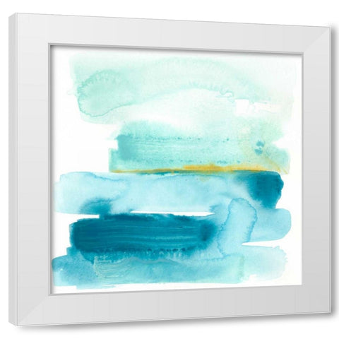 Liquid Shoreline I White Modern Wood Framed Art Print by Vess, June Erica