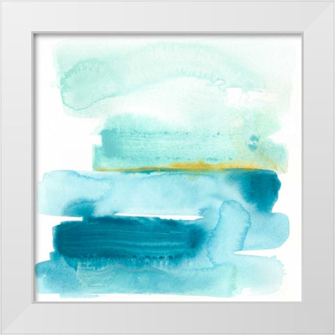 Liquid Shoreline I White Modern Wood Framed Art Print by Vess, June Erica