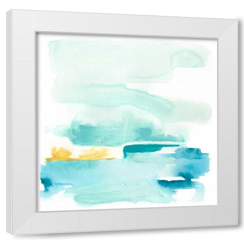 Liquid Shoreline II White Modern Wood Framed Art Print by Vess, June Erica