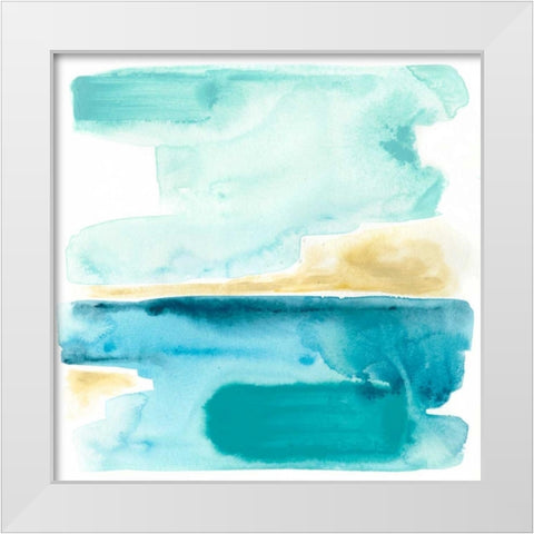 Liquid Shoreline III White Modern Wood Framed Art Print by Vess, June Erica