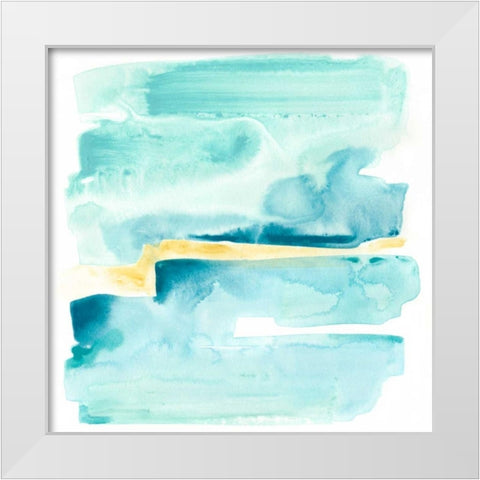 Liquid Shoreline IV White Modern Wood Framed Art Print by Vess, June Erica